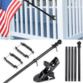 6FT Railing Flag Pole Kit - Heavy Duty Adjustable Bracket for Porch