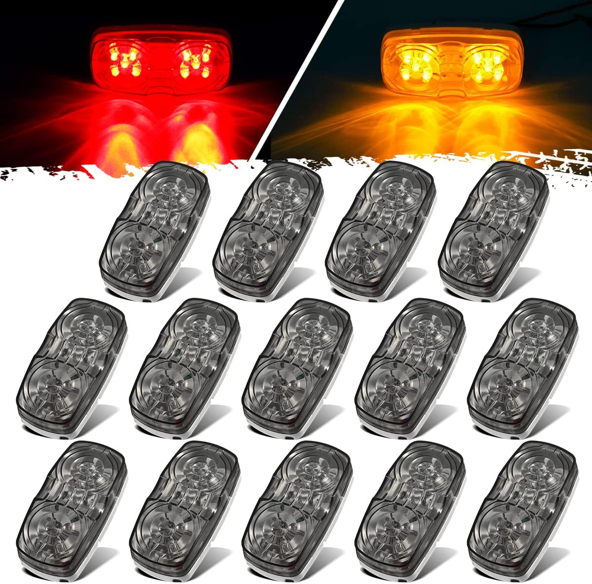 Partsam 14x Red/Amber Double Bullseye LED Marker Lights Review