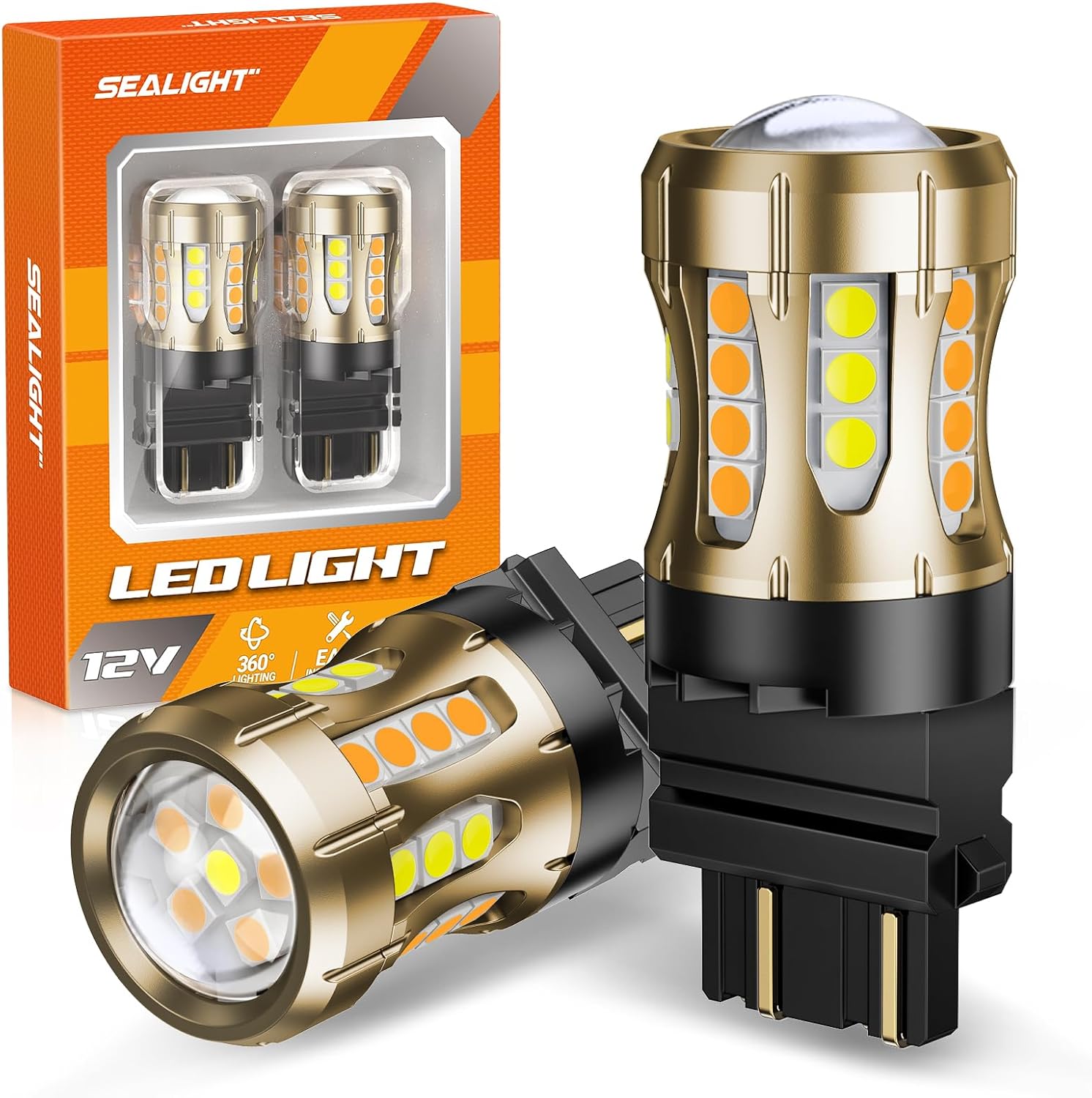 SEALIGHT 3157 Switchback LED Bulbs for Turn Signal and DRL