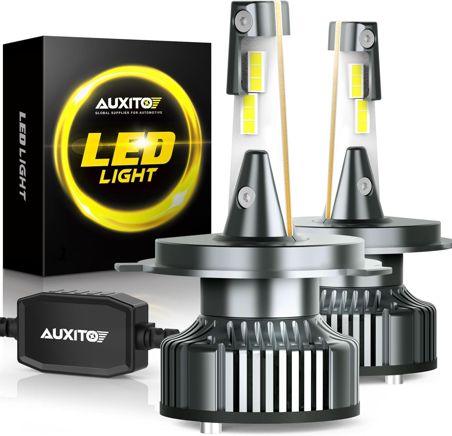 AUXITO H4 LED Bulbs - 900% Brightness, 6500K Cool White Light