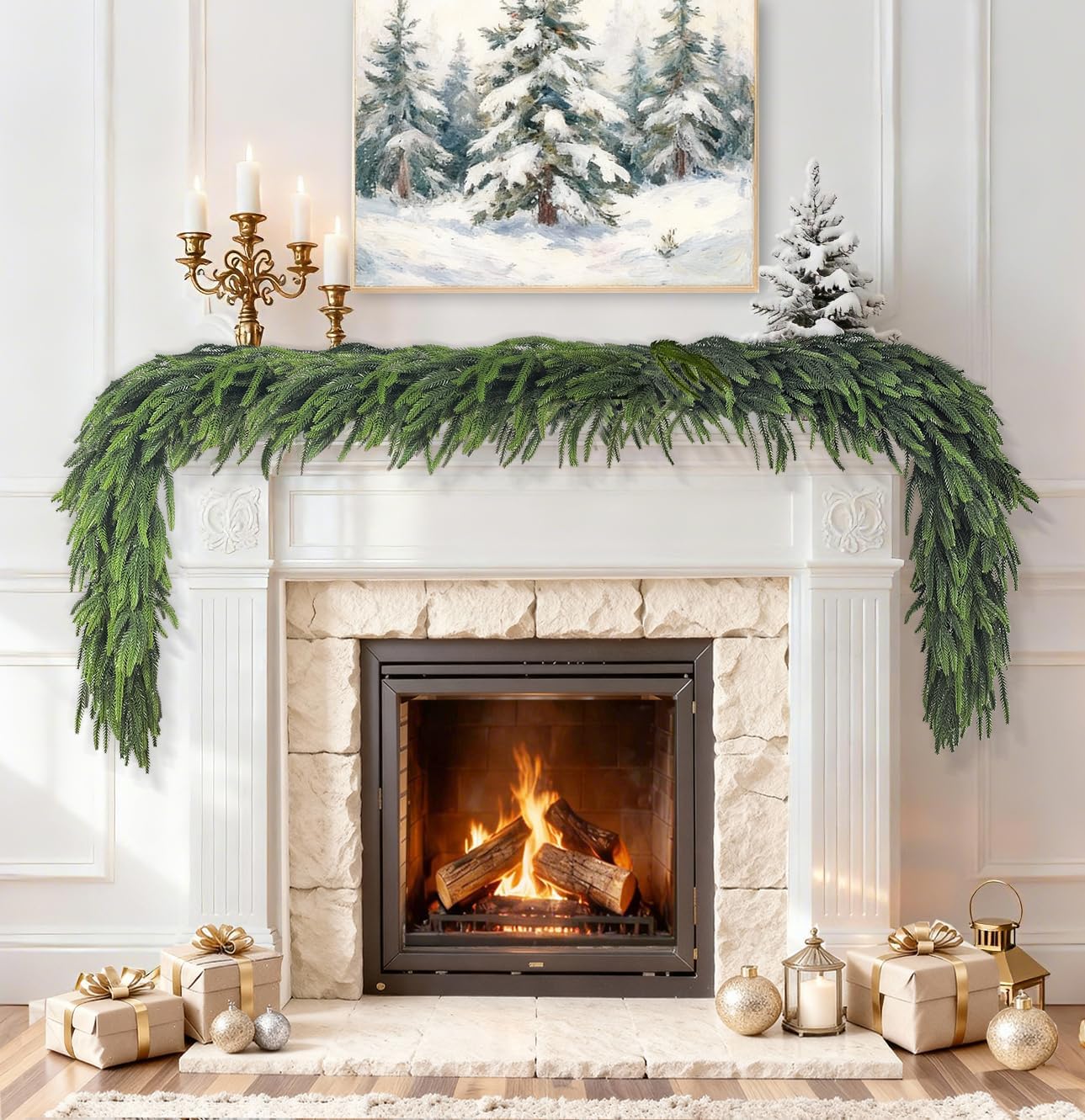 9 Ft Christmas Garland Norfolk Pine for Holiday Decor