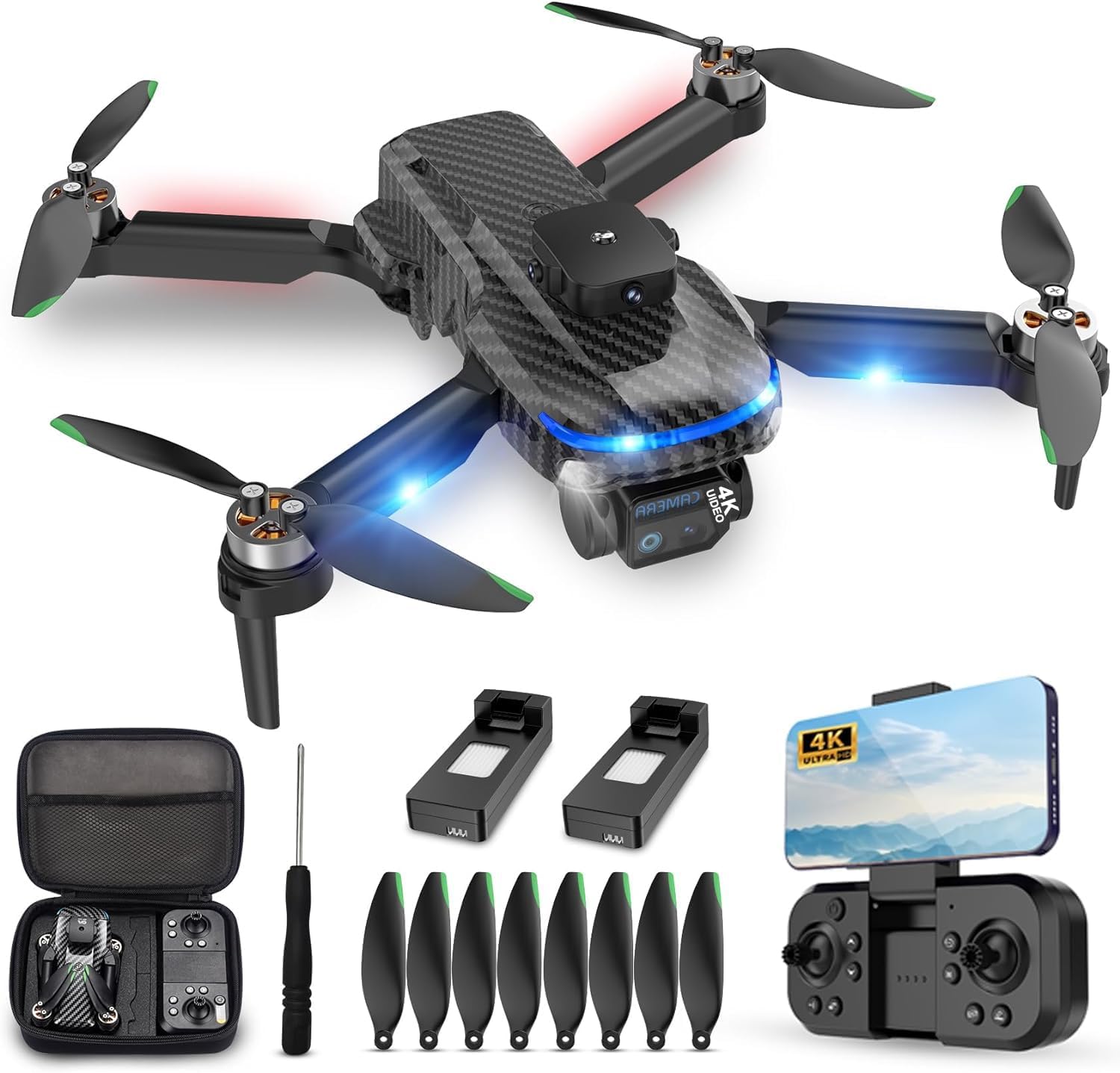 Drones for Adults with Emergency Stop and 4K Camera Features
