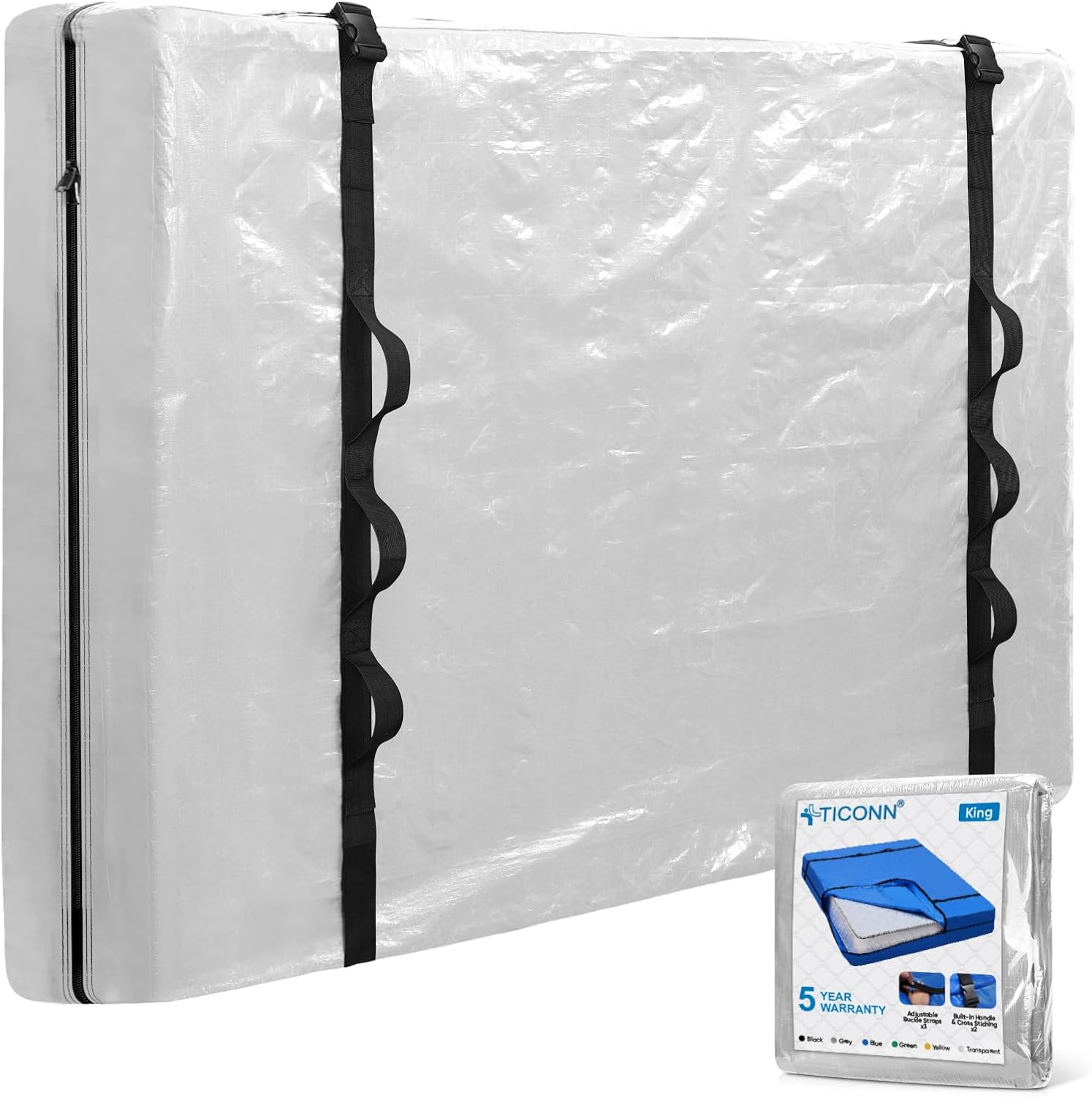 TICONN Heavy Duty King Mattress Bags for Moving and Storage