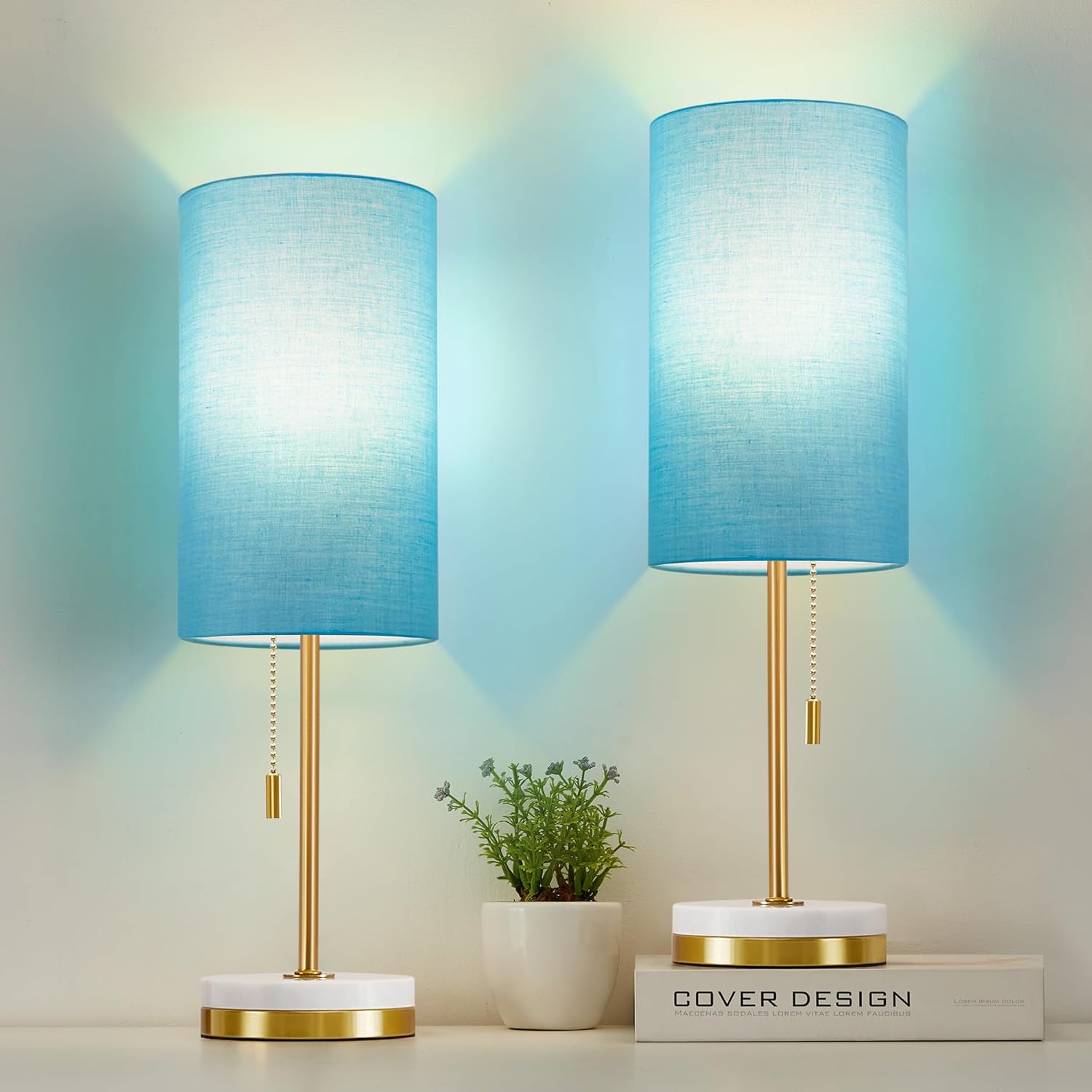 Minimalist Table Lamp Set of 2 for Bedroom and Living Room