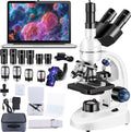 Trinocular Compound Microscope WF10x WF25x 40X-5000X - Lab Grade