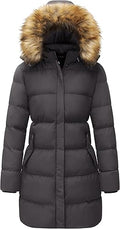 WenVen Women's Winter Thicken Puffer Coat with Removable Faux Fur