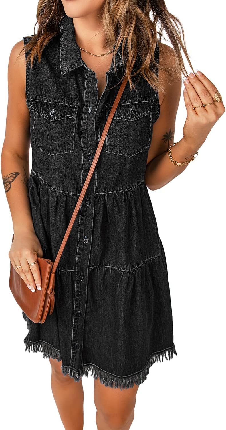 Luvamia Women's Casual Summer Denim Dress for Stylish Look