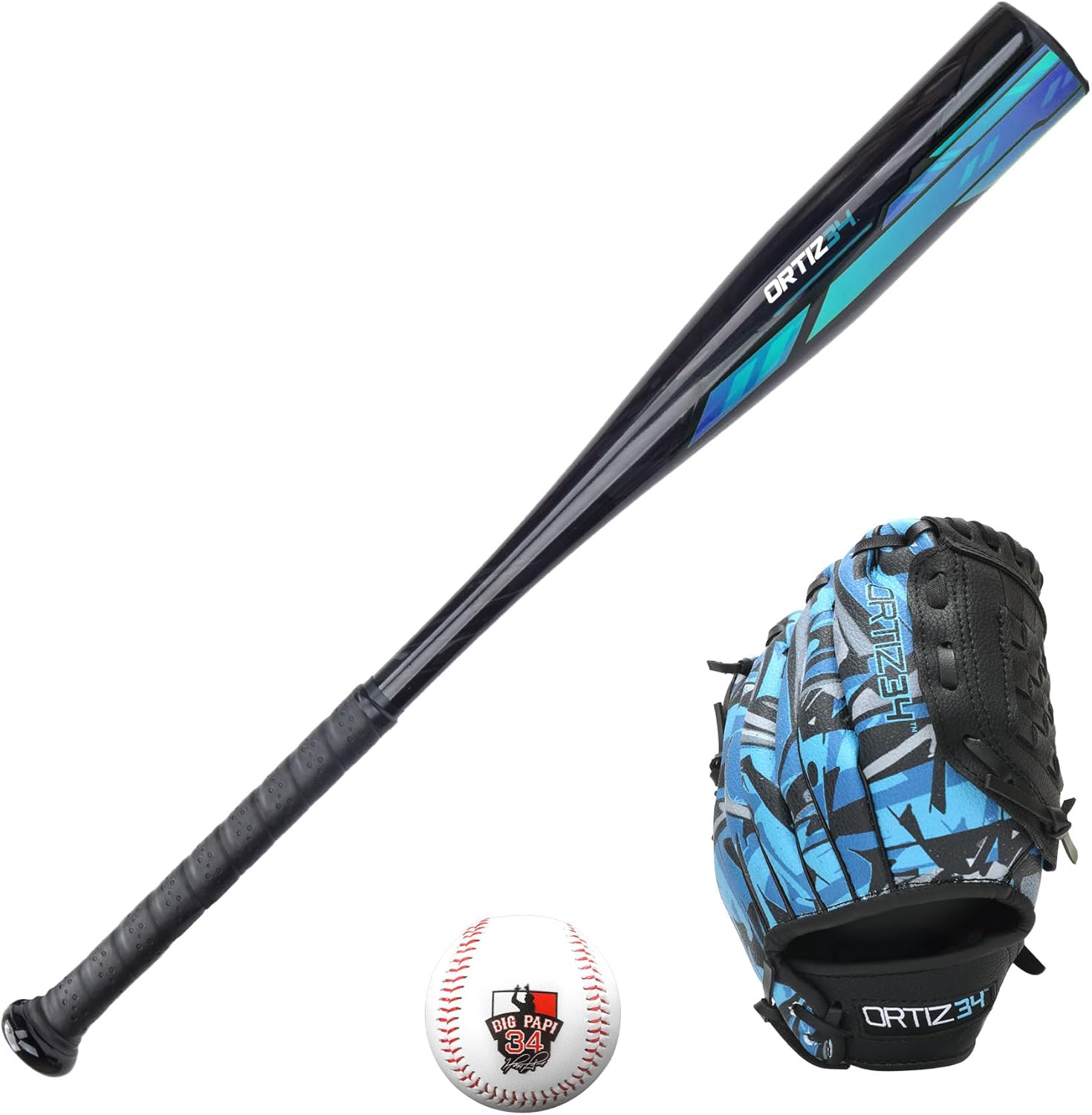 Youth T-Ball Set with 25in Aluminum Bat and Graffiti Print