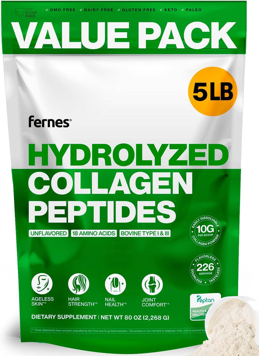 Collagen Powder for Joint Hair Skin Nail Support - 5LB