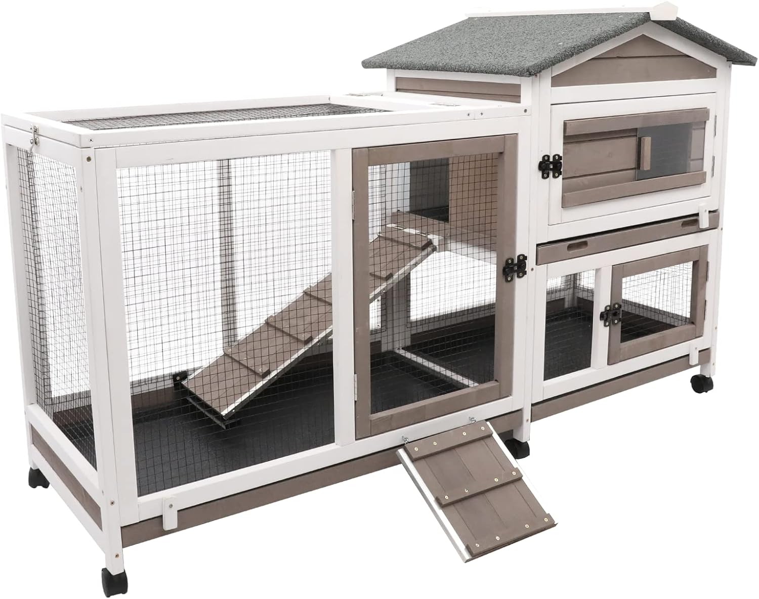 Indoor Outdoor 2 Story Bunny Cage with 3 No Leak Trays