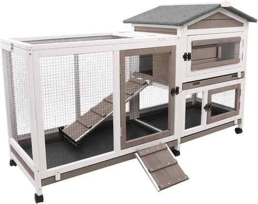 Indoor Outdoor 2 Story Bunny Cage with 3 No Leak Trays