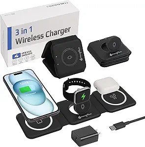 3 in 1 Wireless Charging Station for iPhone, Watch, and AirPods