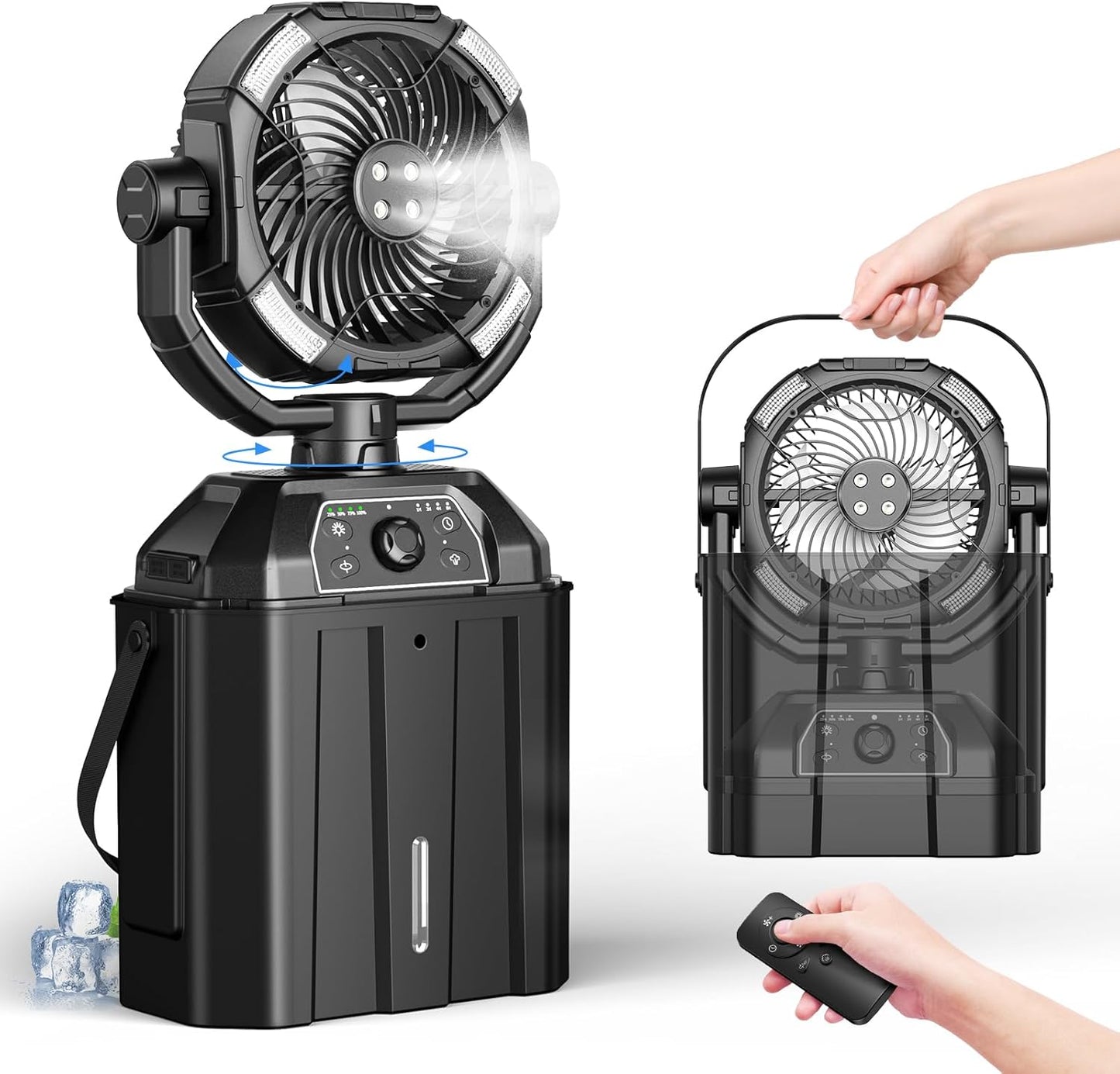 Misting Fan with 7L Bucket and Remote Control for Outdoor Use