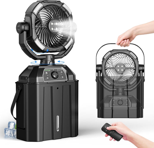 Misting Fan with 7L Bucket and Remote Control for Outdoor Use