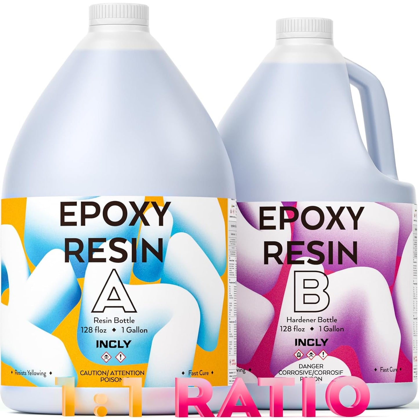 INCLY 2 Gallon Crystal Clear Epoxy Resin Kit for Art Projects