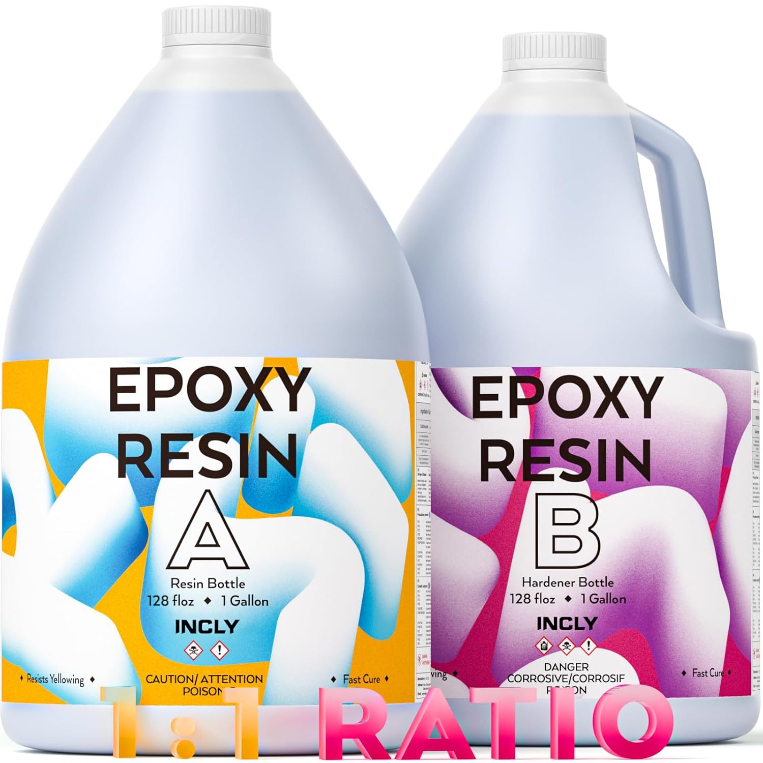 INCLY 2 Gallon Crystal Clear Epoxy Resin Kit for Art Projects