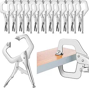 Yexiya 10 Pcs Locking C Clamp Set for Woodworking and Repairs