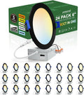 6 in Black 5CCT Reset Ultra-Thin LED Recessed Ceiling Light - Dimmable