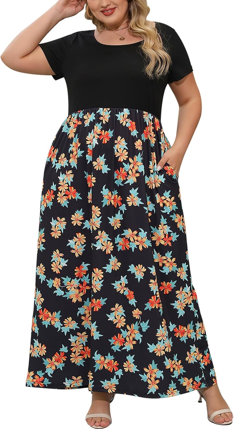 Plus Size Maxi Dresses for Curvy Women with Pockets