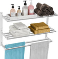 Bathroom Towel Rack 24 in, 3 Tier Wall Mounted Towel Shelf - Brushed