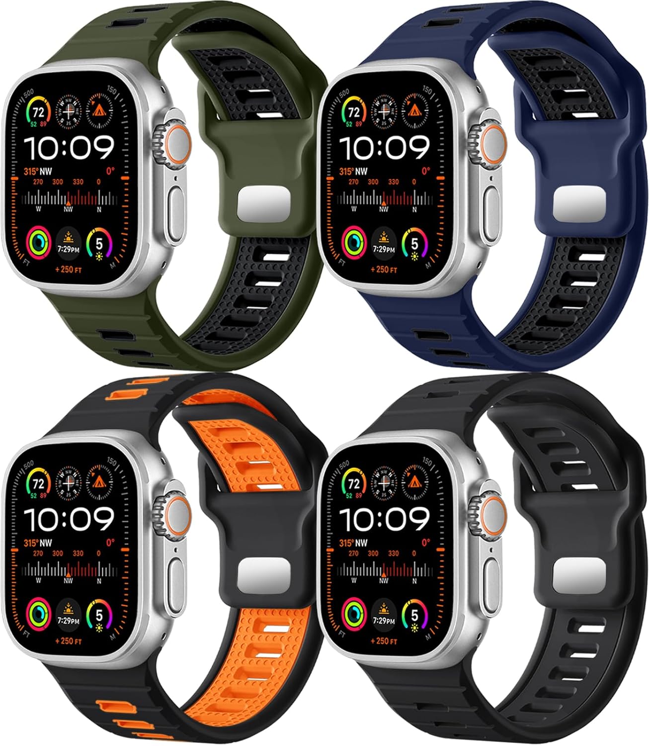 Odbeai Silicone Sport Bands for Apple Watch Men