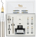 Fountain Pen Gift Set Silver Chrome - Complete Calligraphy