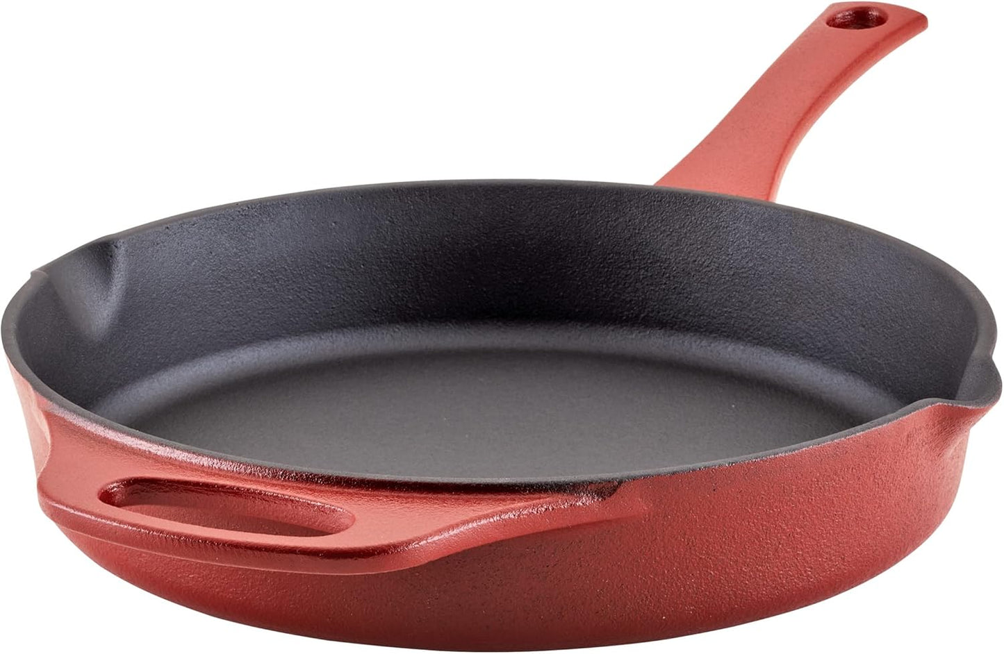 NITRO Cast Iron Frying Pan with Helper Handle and Pour Spouts