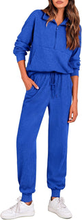 PRETTYGARDEN Women's Fall 2 Piece Lounge Set - Comfortable Ribbed M=US