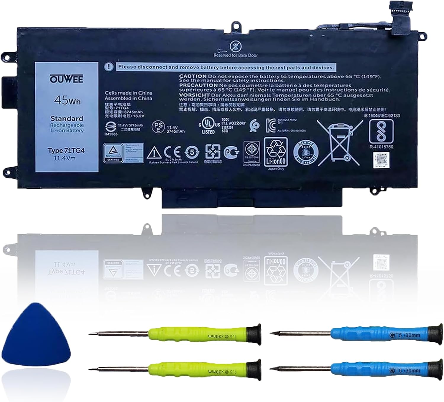 71TG4 Laptop Battery for Dell Latitude 5289 7389 7390 Series