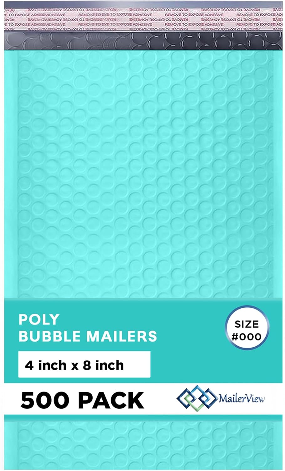 Teal Small Bubble Mailers 4x8 Inch for Secure Shipping Needs