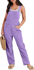 Overalls for Women Loose Fit Denim Jumpsuit - Adjustable Strap Casual