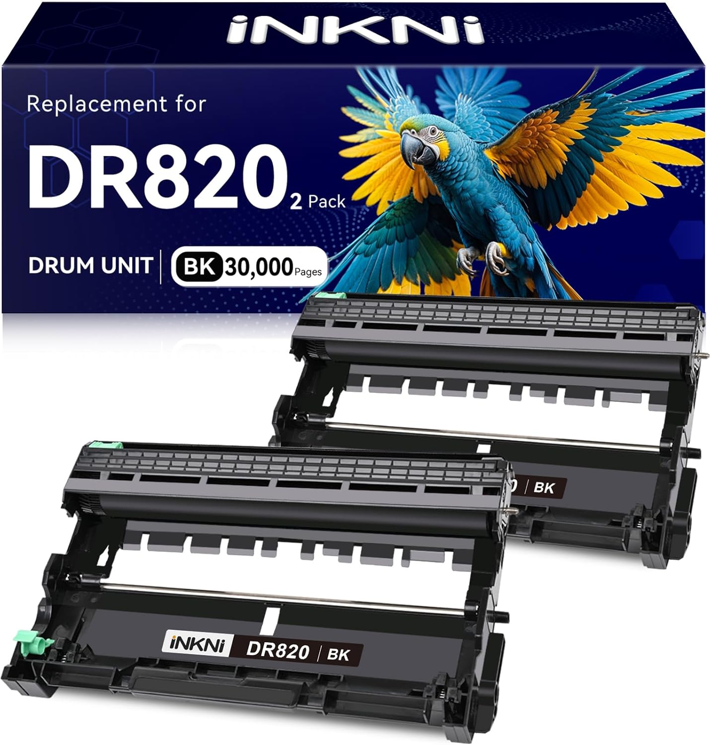 INKNI DR820 Drum Unit Replacement for Brother Printers, 2-Pack