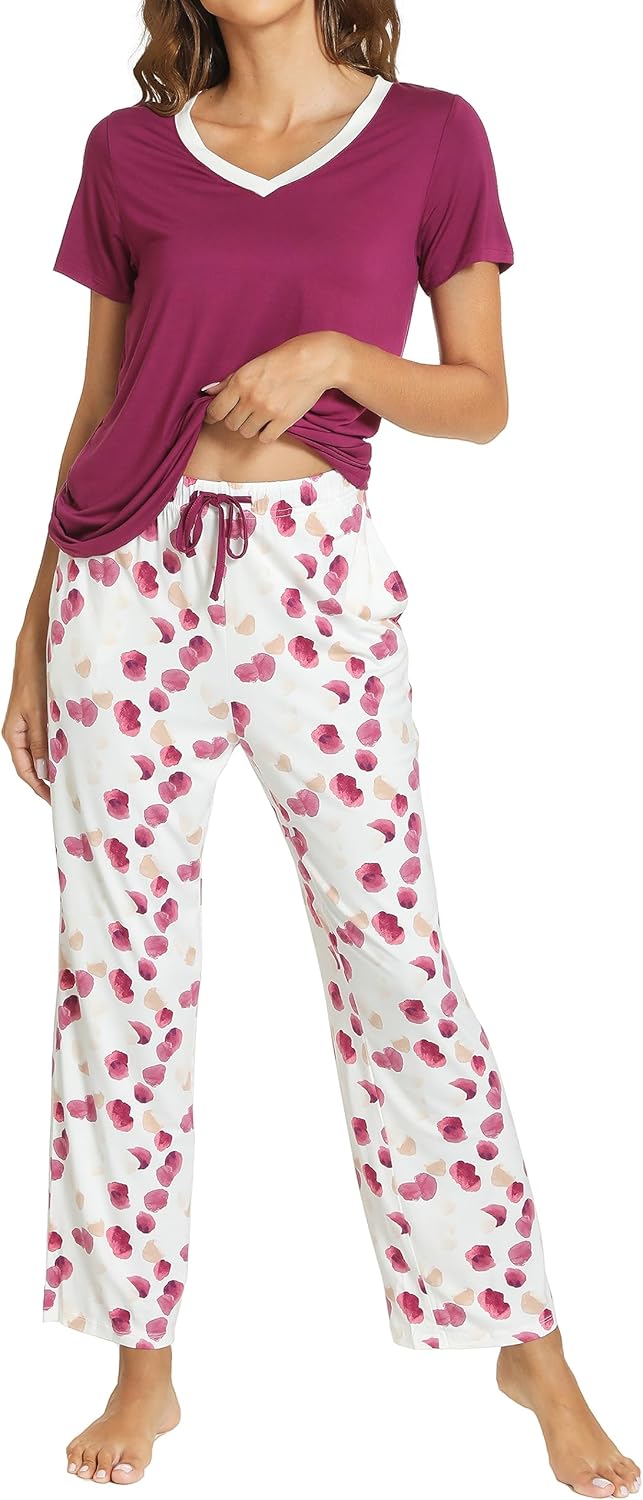 GYS Womens Bamboo Viscose Pajamas Set for Ultimate Comfort