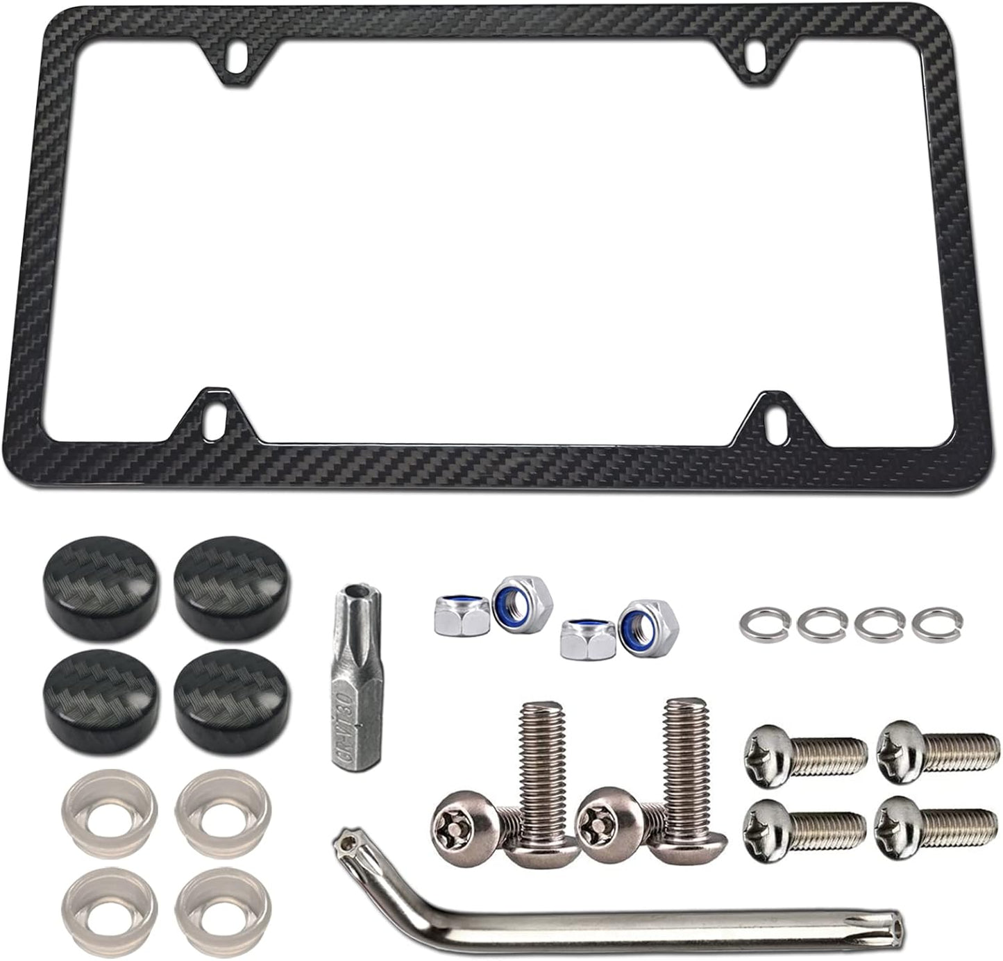 BGGTMO Carbon Fiber License Plate Frame for Stylish Cars