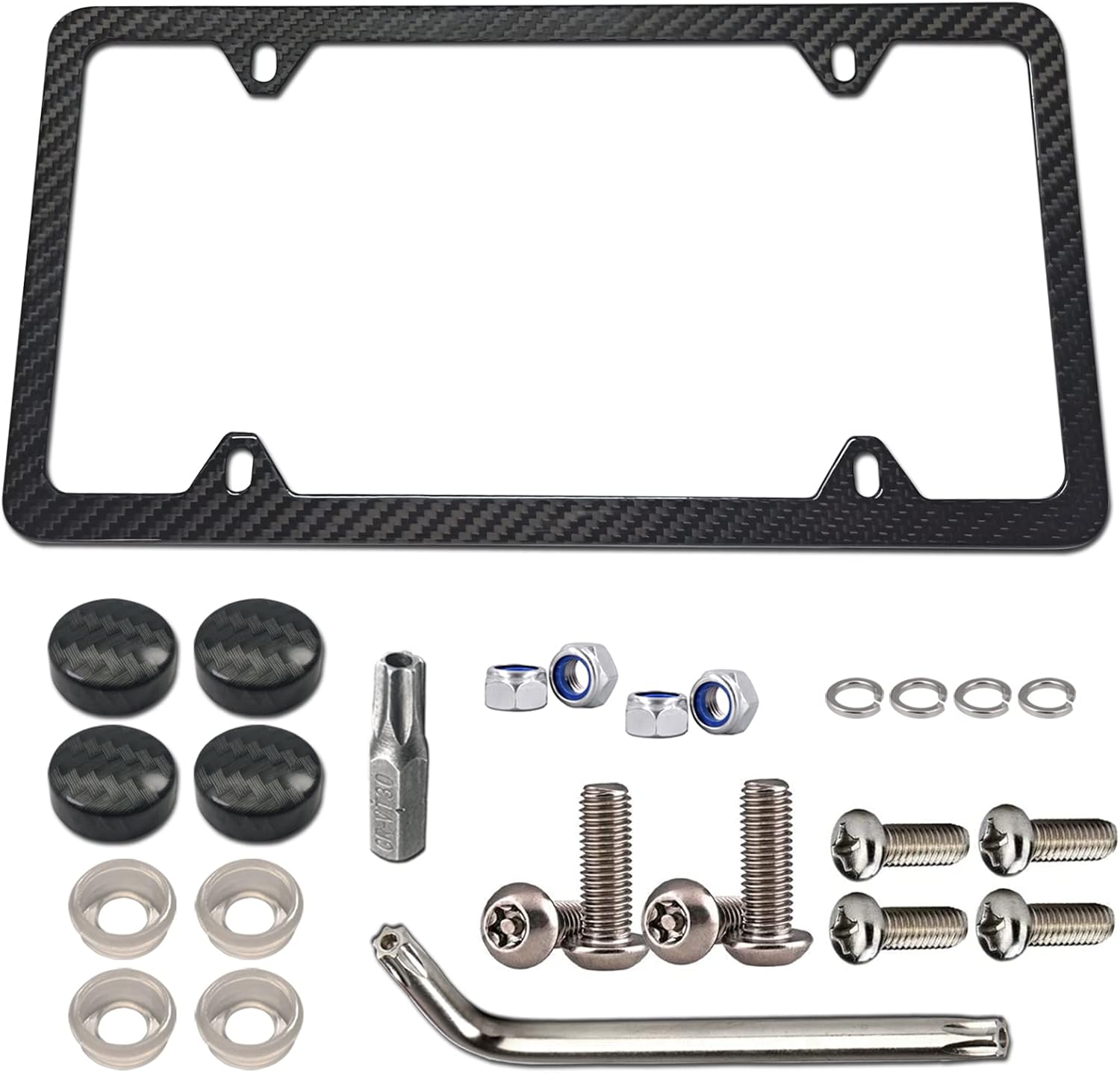 BGGTMO Carbon Fiber License Plate Frame for Stylish Cars