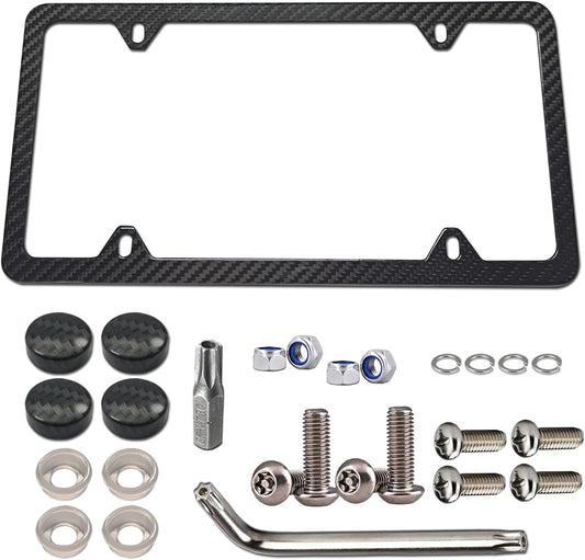 BGGTMO Carbon Fiber License Plate Frame for Stylish Cars