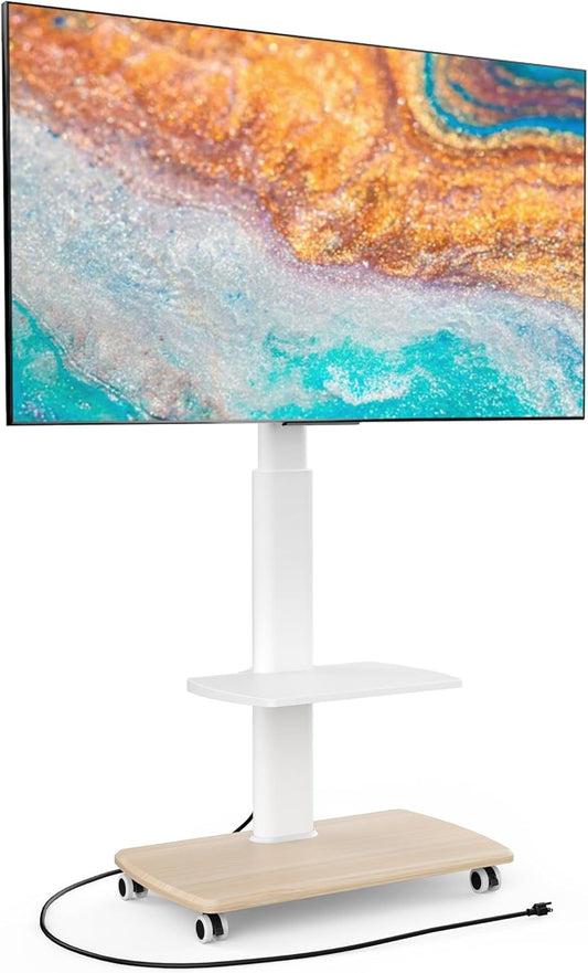 FITUEYES Rolling TV Stand with Power Outlets for 32-70 in TVs