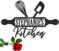 Personalized Kitchen Name Sign - Custom Metal Wall Art for Kitchen
