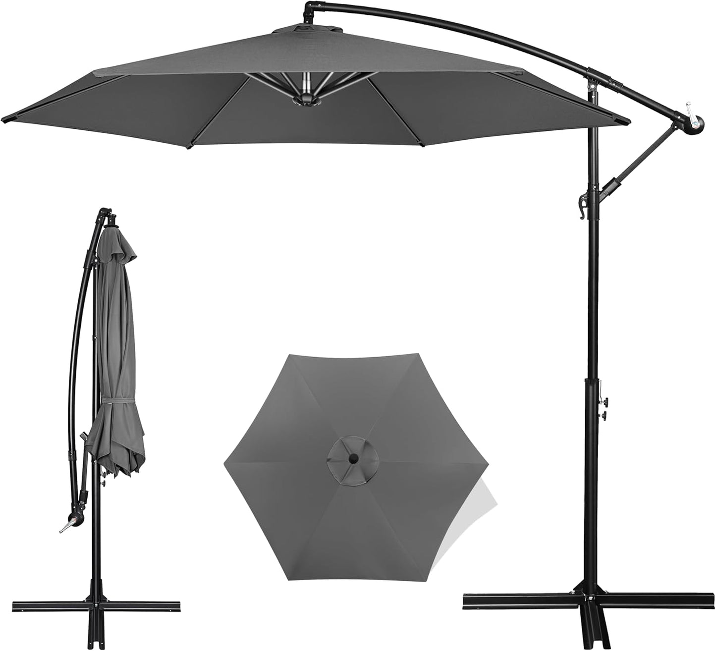 FRUITEAM 10 FT Heavy Duty Cantilever Patio Umbrella for Shade