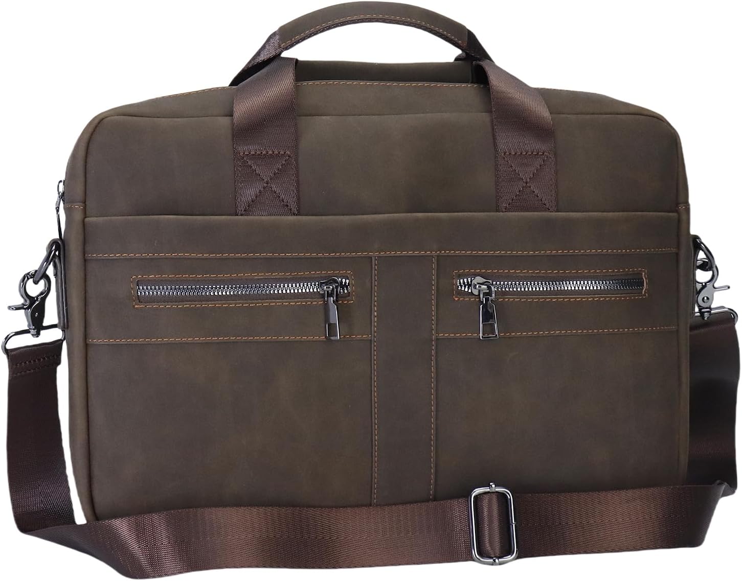 14in Roomy Laptop Messenger Bag for Men - Vintage Faux Leather