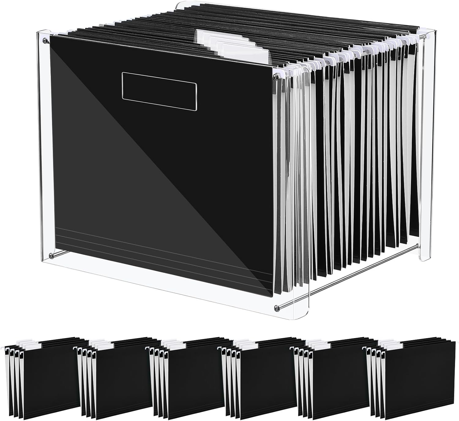 24 Hanging File Folder Organizer for Clear Desktop Storage