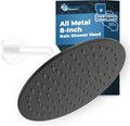 8 in Rainfall Shower Head Matte Black - Solid Metal High Flow
