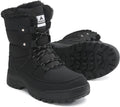 Womens Foldable Faux Fur Snow Boots - Waterproof Cold Weather