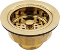 3-1/2 in Post Style Large Kitchen Sink Basket Strainer - Polished
