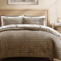 Velvet King Size Quilt Set - Luxurious Channel Velvet 3-Piece