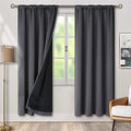 Dark Grey 100% Blackout Curtains 84 in Length 2 Panels Set - Full Room