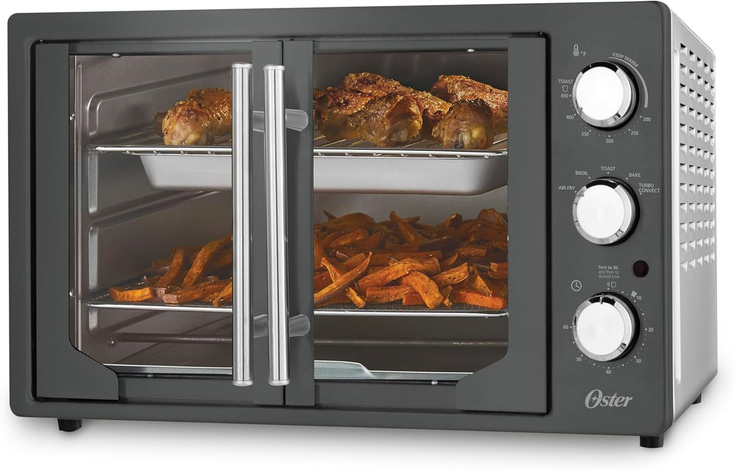 Oster XL French Door Air Fryer Oven - 6 Functions!