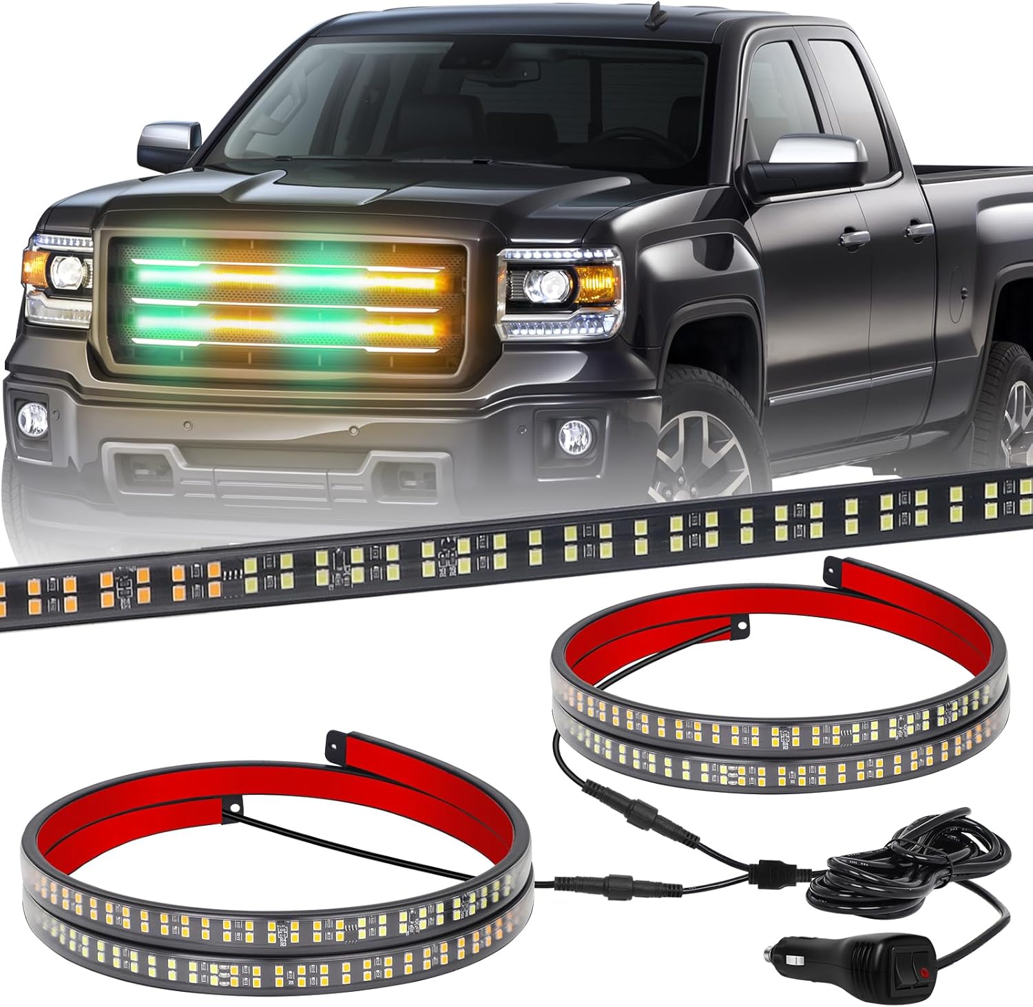XRIDONSEN 24 inch Truck Grill Emergency Lights for Safety