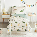 Dinosaur Toddler Bedding Set - Soft Cotton 4-Piece Comforter Set