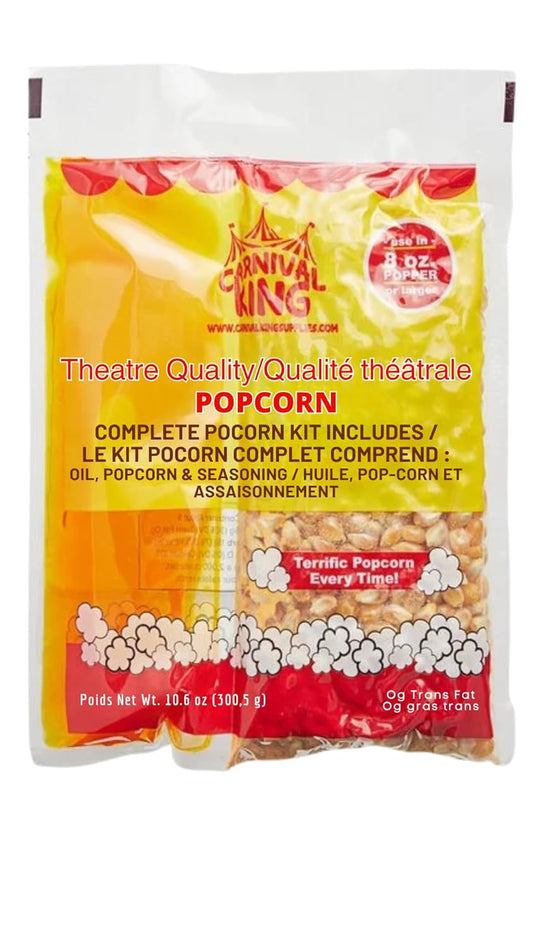 Carnival King All-In-One Popcorn Kit for 8-10 Ounce Poppers